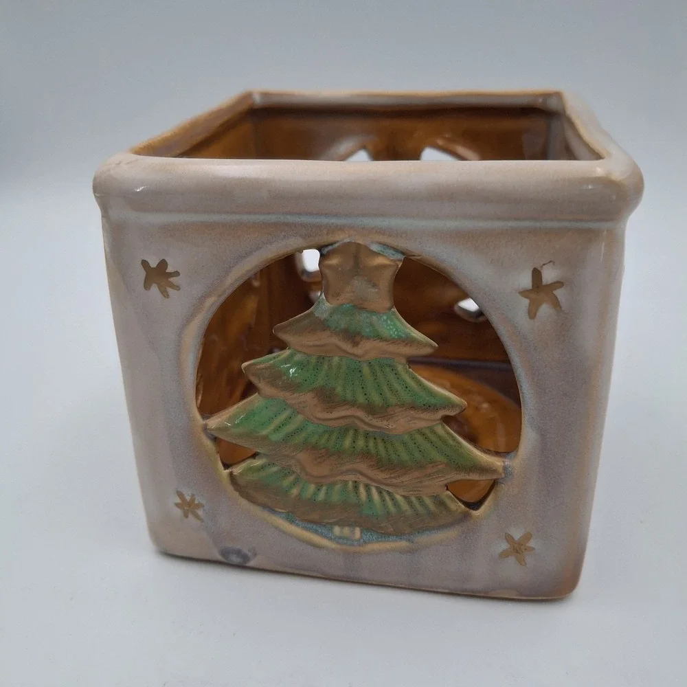 Luminessence Ceramic Votive‎ Candleholder Winter Christmas Tree 4